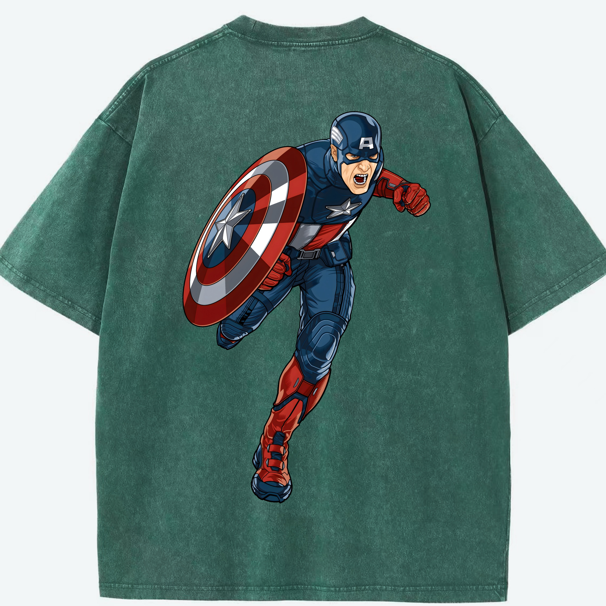 （画像用） アベンジャーズ The Avengers 綿100% ヴィンテージ風 半袖Tシャツ（背面プリント）